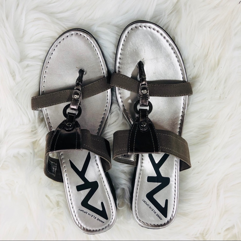 Anne Klein Sport Women Sandals Silver Size 9.5M